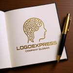 画像6: 知性と技術が融合する人工知能（AI）のロゴ (6)
