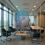 画像9: 知性と技術が融合する人工知能（AI）のロゴ (9)