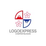 画像1: 富士山と桜が調和する日本の美のロゴ (1)