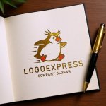 画像6: 軽やかに駆け抜けるペンギンの元気なロゴ (6)