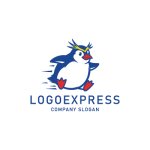 画像3: 軽やかに駆け抜けるペンギンの元気なロゴ (3)