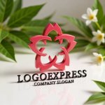 画像12: 優雅に重なり合う桜のモダンロゴ (12)
