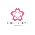 画像1: 優雅に重なり合う桜のモダンロゴ (1)