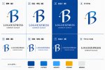 画像18: 輝く星と曲線が美しい「B」の先進的ロゴ (18)