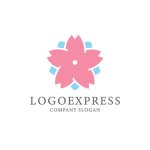 画像1: 桜と空色が調和するモダンな和風ロゴ (1)
