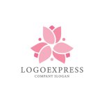 画像1: 華やかに咲き誇るフラワーモダンのロゴ (1)