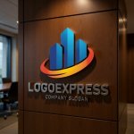 画像9: ビル群と軌道が描く先進的な不動産ロゴ (9)