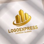 画像11: ビル群と軌道が描く先進的な不動産ロゴ (11)