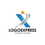 画像1: 「X」と人物が融合した先進的なロゴ (1)