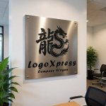 画像7: 「龍」の漢字とドラゴンが融合した力強い和風ロゴ (7)