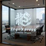 画像11: 「龍」の漢字とドラゴンが融合した力強い和風ロゴ (11)