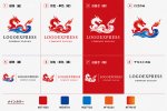 画像18: 炎と波が調和するドラゴン（龍）の躍動的ロゴ (18)