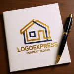 画像6: 重なり合うラインで描くモダンな住まいのロゴ (6)