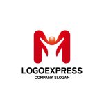 画像1: 人と「M」が重なり合う絆と発展のコミュニティロゴ (1)