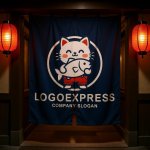 画像15: 大きな魚を抱えた猫のキャラクターロゴ (15)