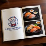 画像9: 大きな魚を抱えた猫のキャラクターロゴ (9)