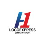 画像3: 力強い「H」と数字「1」のスタイリッシュなロゴ (3)