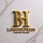画像13: 洗練された「BH」のシンメトリーロゴ (13)
