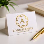 画像16: ゴールドの月桂冠に囲まれた「A」の優雅なロゴ (16)