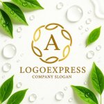 画像9: ゴールドの月桂冠に囲まれた「A」の優雅なロゴ (9)