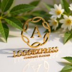 画像12: ゴールドの月桂冠に囲まれた「A」の優雅なロゴ (12)