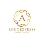 画像1: ゴールドの月桂冠に囲まれた「A」の優雅なロゴ (1)