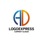 画像1: 円と「AD」が融合した先進的ロゴ (1)