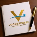 画像6: 「V」と人物が重なる先進的なロゴ (6)