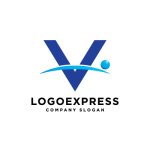 画像1: 「V」と人物が重なる先進的なロゴ (1)