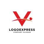 画像3: 「V」と人物が重なる先進的なロゴ (3)