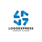 画像1: 「L」が回転する先進的で幾何学的なロゴ (1)