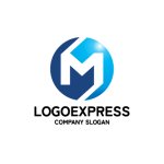 画像1: 円と「M」が融合した先進的ロゴ (1)
