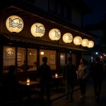 画像8: 波間を泳ぐ魚のシンプルラインロゴ (8)