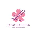 画像1: 桜と「L」が調和するエレガントなロゴ (1)