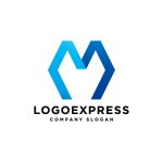 画像1: 先進性と力強さを象徴する「M」のモダンロゴ (1)