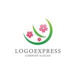 画像1: 桜と調和を象徴する、優雅なサクラ・クレセントロゴ (1)
