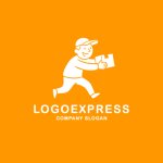 画像4: 迅速さと信頼を象徴する、配送スタッフの親しみやすいロゴ (4)