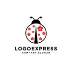 画像1: 幸運と愛らしさを纏う、桜のてんとう虫ロゴ (1)
