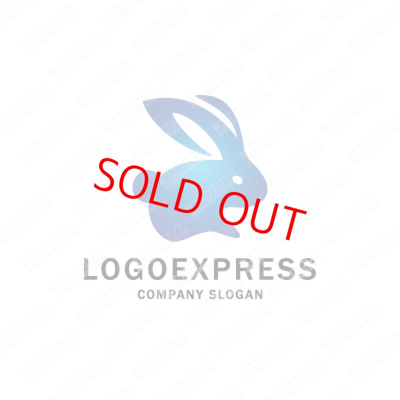 画像3: 大きな耳のウサギのシルエットのクールなロゴ (3)