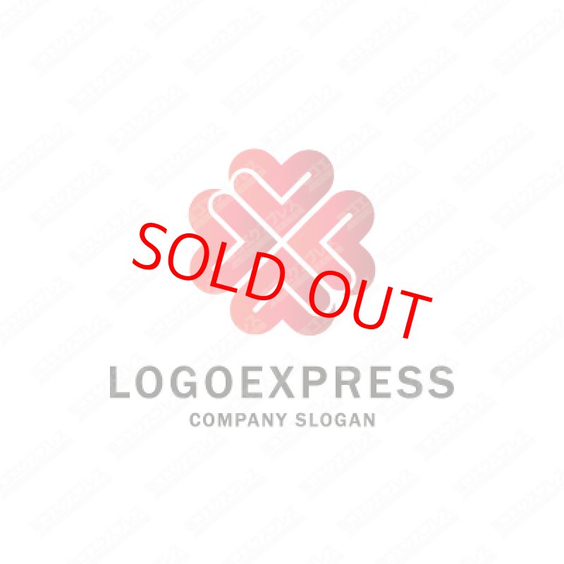 画像4: ハートの四つ葉のクローバー風のロゴ (4)