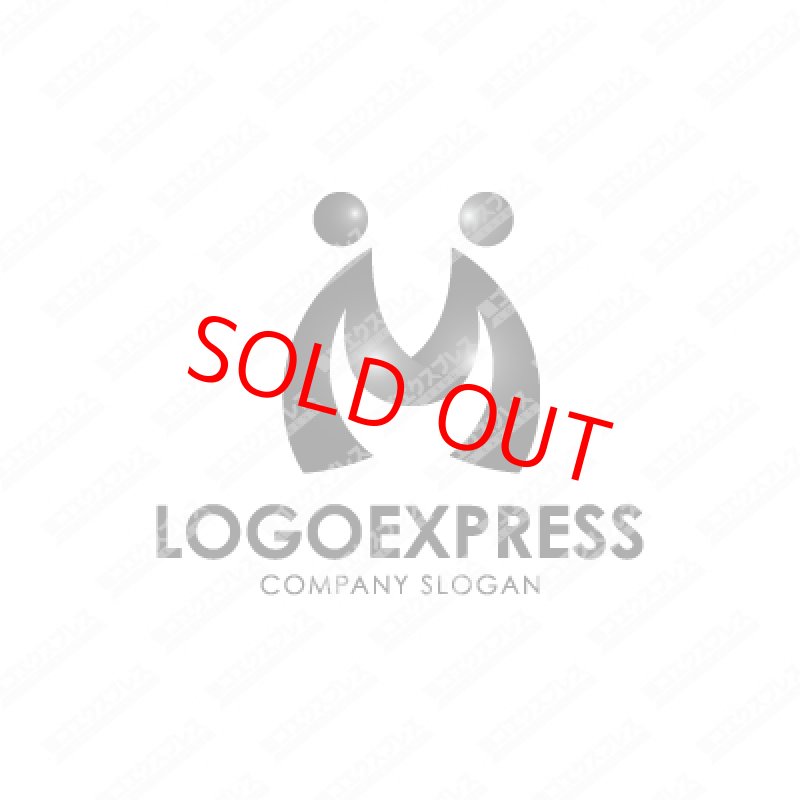 画像4: Mと握手する人のロゴ (4)