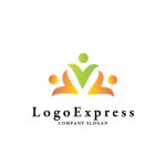 画像1: つながる3人の人のロゴ (1)