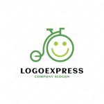 画像4: 可愛い自転車と笑顔のロゴ (4)