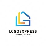画像1: LとGと家をモチーフにしたきれいなデザインのロゴ (1)