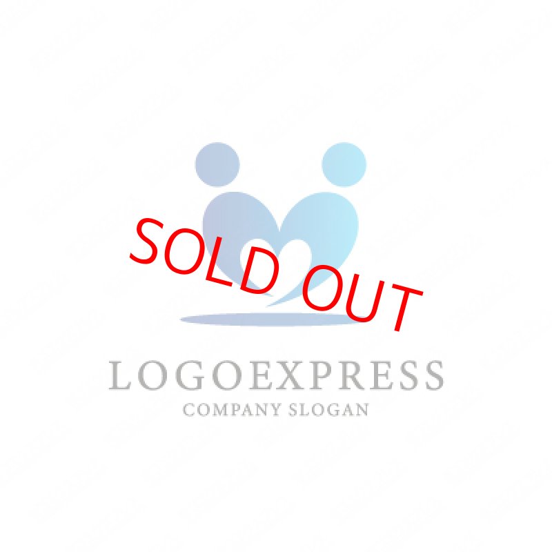 画像3: ハートと二人の人のハートフルなロゴ (3)