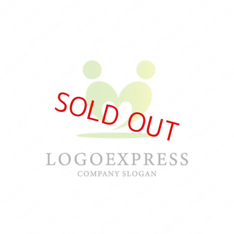 画像4: ハートと二人の人のハートフルなロゴ (4)