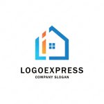 画像1: iとLと家をモチーフにしたきれいなロゴ (1)