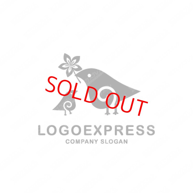 画像3: 親子の鳥と花の可愛いロゴ (3)