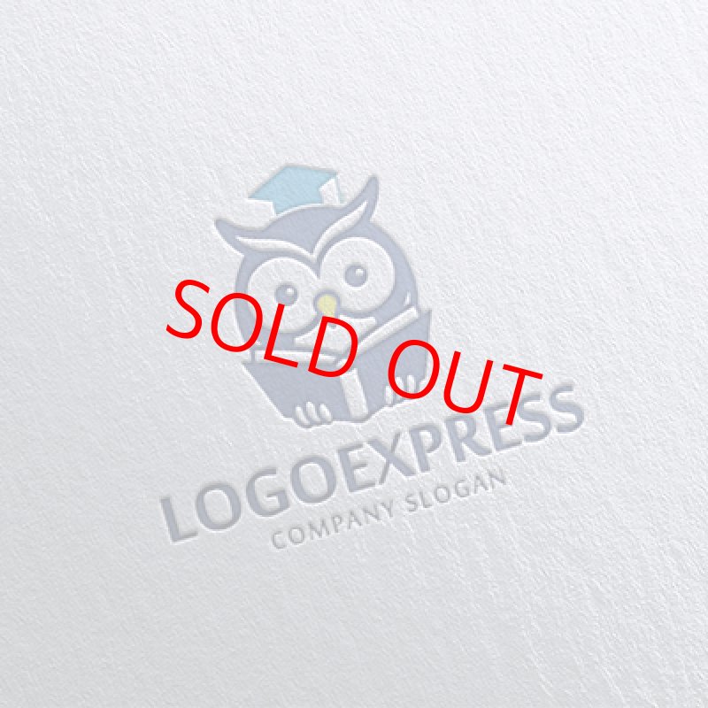 画像16: フクロウと卒業帽子の教育のロゴ (16)