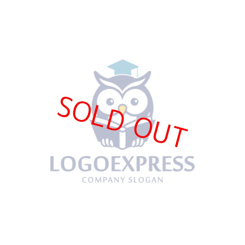 画像1: フクロウと卒業帽子の教育のロゴ (1)